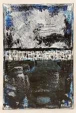 No.862 Original Abstract Modern Minimal Mini Textured Painting By K.A.Davis