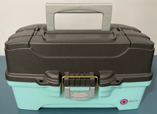 Creative Options Black/Blue Two Tray Plastic Organizing Craft Box Brand New.