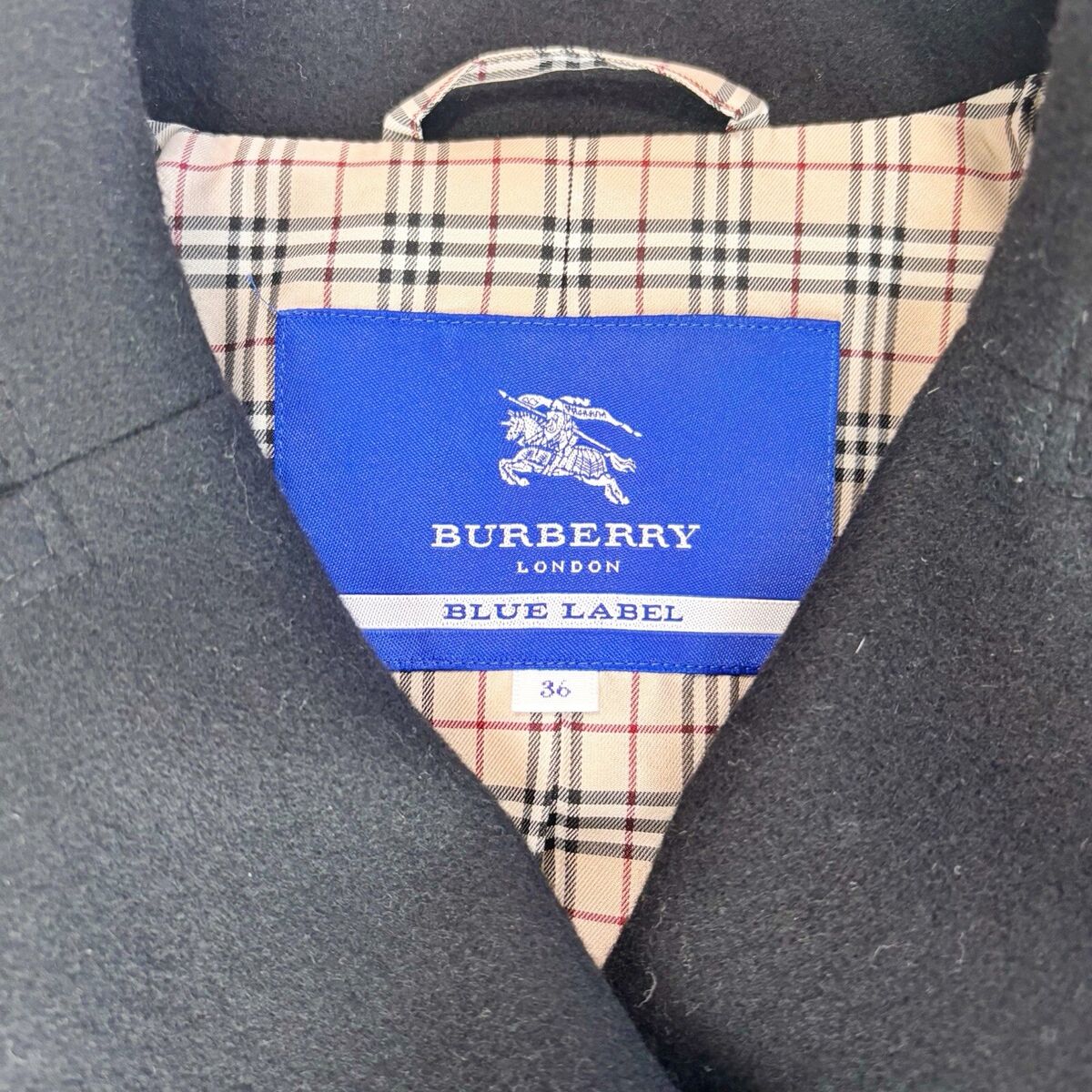 Burberry Blue Label Women's Wool Coat Double-Breasted Burberry Blue Label Women's Wool Coat Double-Breasted
