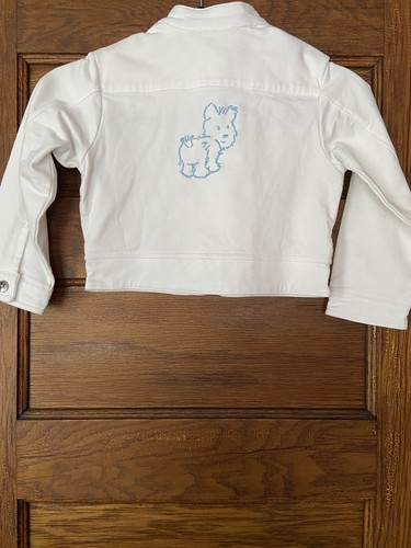 American Girl Coconut Blue Koala Jacket Size Small White Zip Spring Coat - Picture 2 of 4