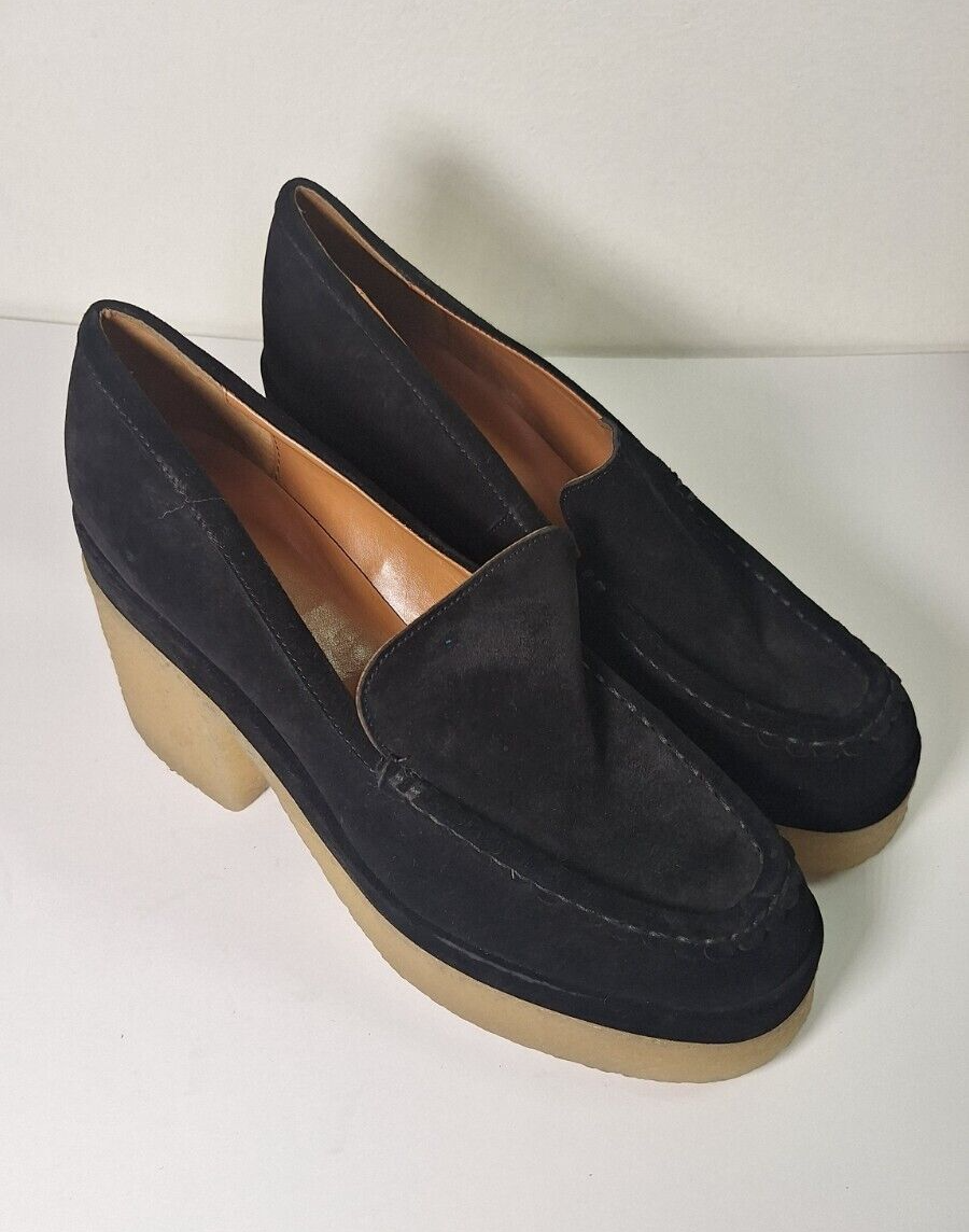 SAOLA Mocassini donna MARC FISHER pelle scamosciata suola spessa plateau taglia 11M boho