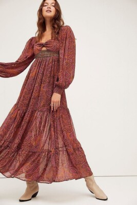New Free People Folklore Maxi Dress Size XS $288 | eBay