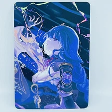 Genshin Impact Rainbow Foil Holographic Character Art Card - Raiden Shogun N