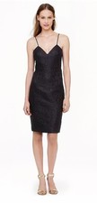 J.Crew Women’s Dress Floral Jacquard Glitter Black 4 Party Cocktail Cotton Silk