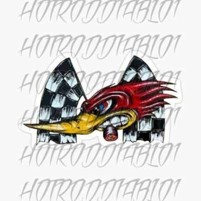 2-Pack Rat Fink Motorcycle Stickers – Rat Rod Chopper Vintage Racing, 3M Gloss Red, Hot Rod Decals