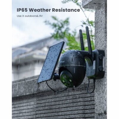 ieGeek Solar Security Caeras Wireless Outdoor, 360°PTZ 2.4G WiFi