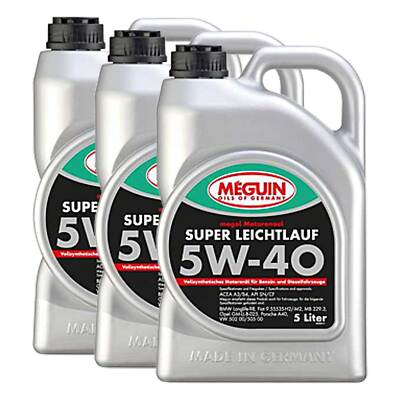 Motoröl megol Super Leichtlauf 5W-40 vollsynth Meguin 3 X 5 Liter für Volvo VW