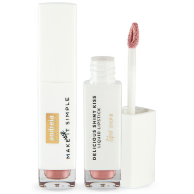Delicious Shiny Kiss Liquid Lipstick, Semi-Matte Intensive Farbe, Antihaft