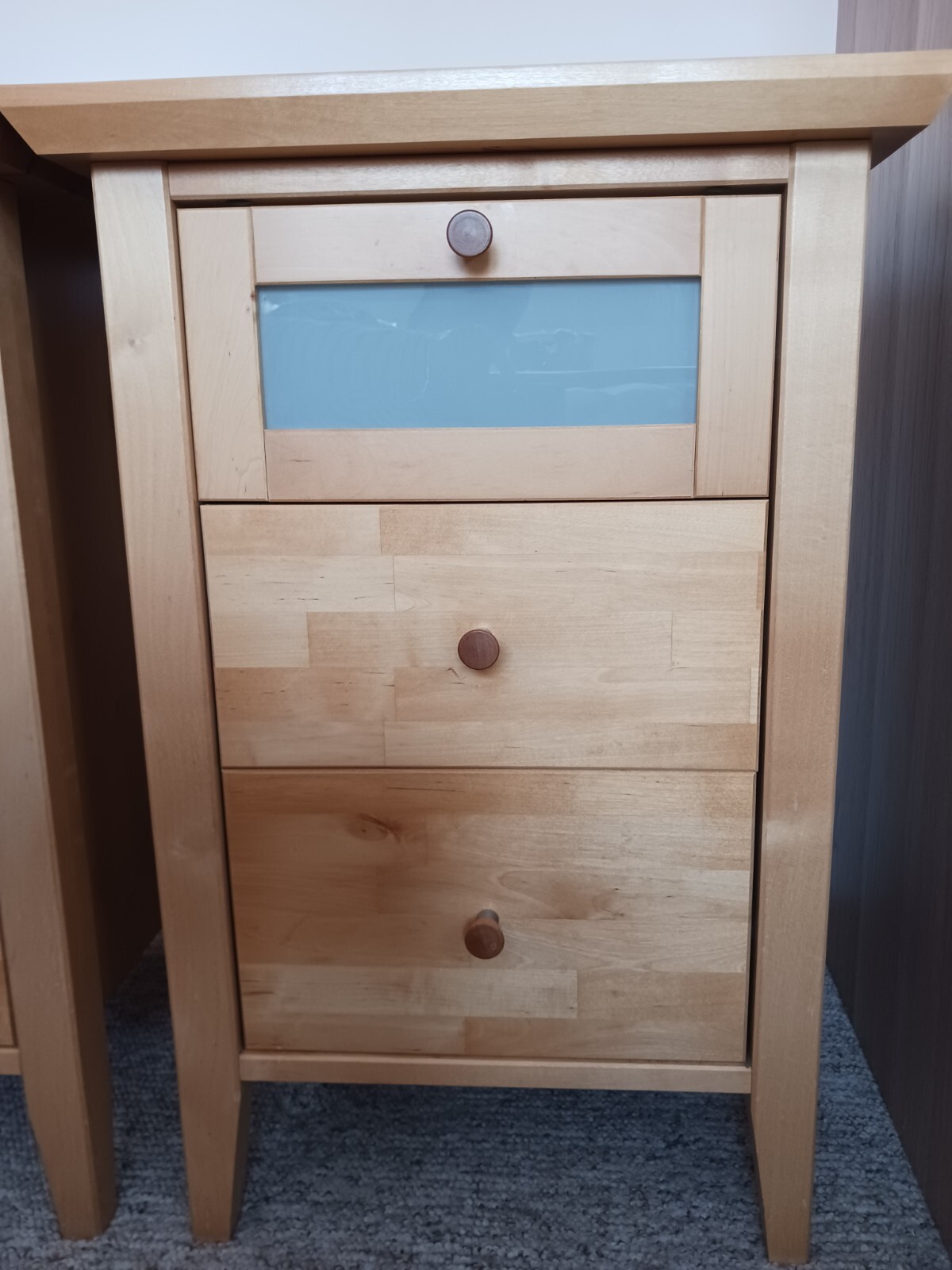 Pair John Lewis Bedside Tables 3 Drawer Wooden Exc Cond eBay