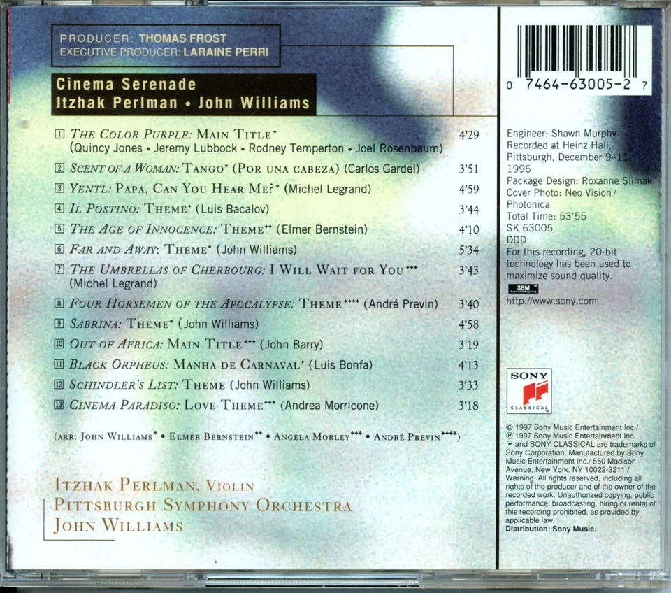 Itzhak Perlman / John Williams - Cinema Serenade - Image 2 of 3