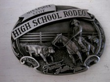 1956-1988 Siskiyou Minnesota State H.S. Rodeo Cutting Pewter Belt Buckle