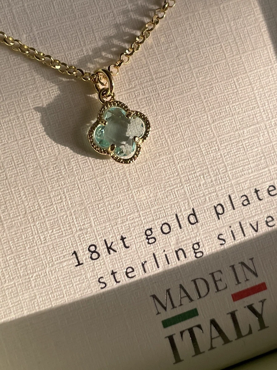 Mia Fiore 18kt Gold Plated Sterling Silver Blue Clover Crystal
