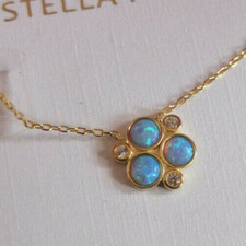 Stella Picciotto Designer 925 Sterling Silver Necklace With Opal Pendant New