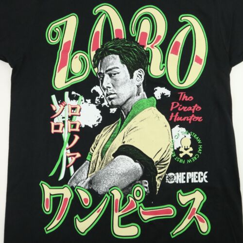 One Piece Shirt Adult Large Black Live Action Zoro Pirate Hunter Straw Hat Crew - Picture 2 of 12