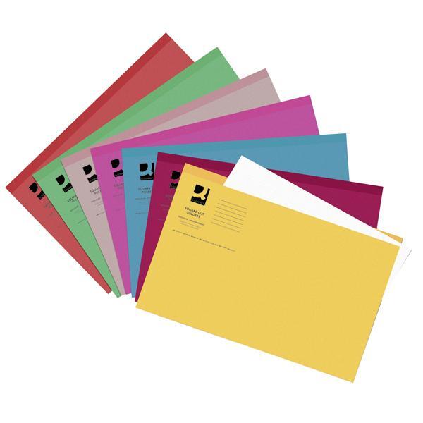 Q-Connect Square Cut Folder Lightweight 180gsm Foolscap Assorted Pack - Image 3