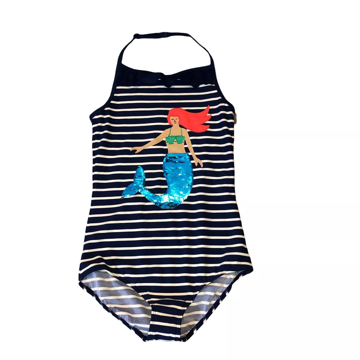 NWT MINI BODEN Mermaid Stripes One Pc Swimsuit 11 12 Y eBay