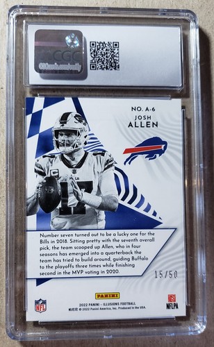 2022 Panini Illusions Amazing Black Josh Allen /50 CGC 10 Buffalo Bills #A-6 - Picture 2 of 2