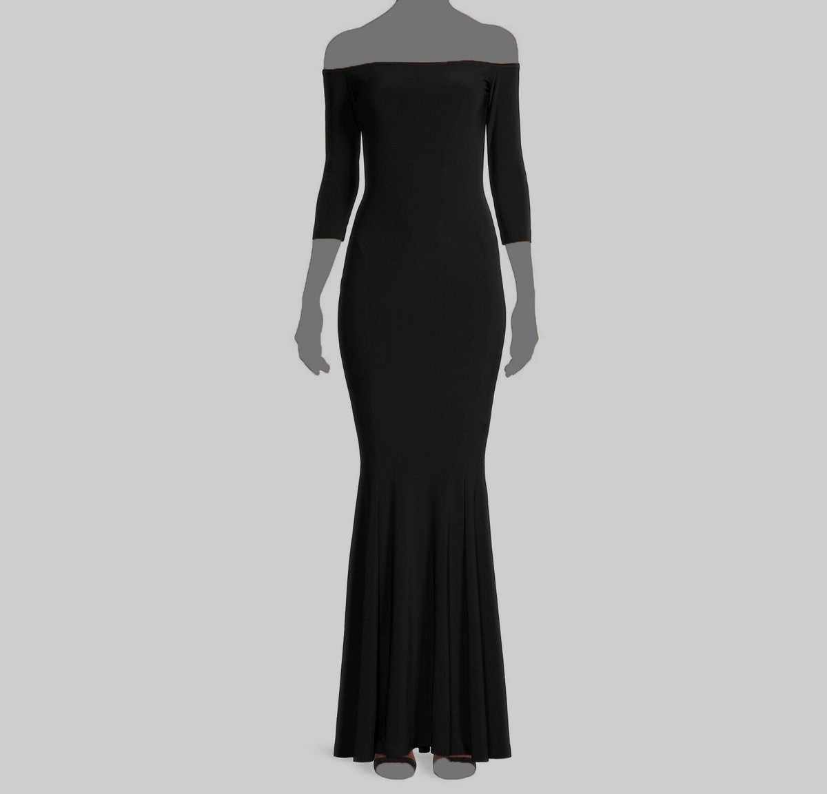 Norma Kamali Women's Off Shoulder Fishtail Gown - Black - Size XL