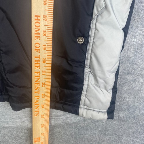 Vintage Adidas Kids Reversible Windbreaker Puffer Hooded Jacket Black Gray Sz L - Picture 5 of 12