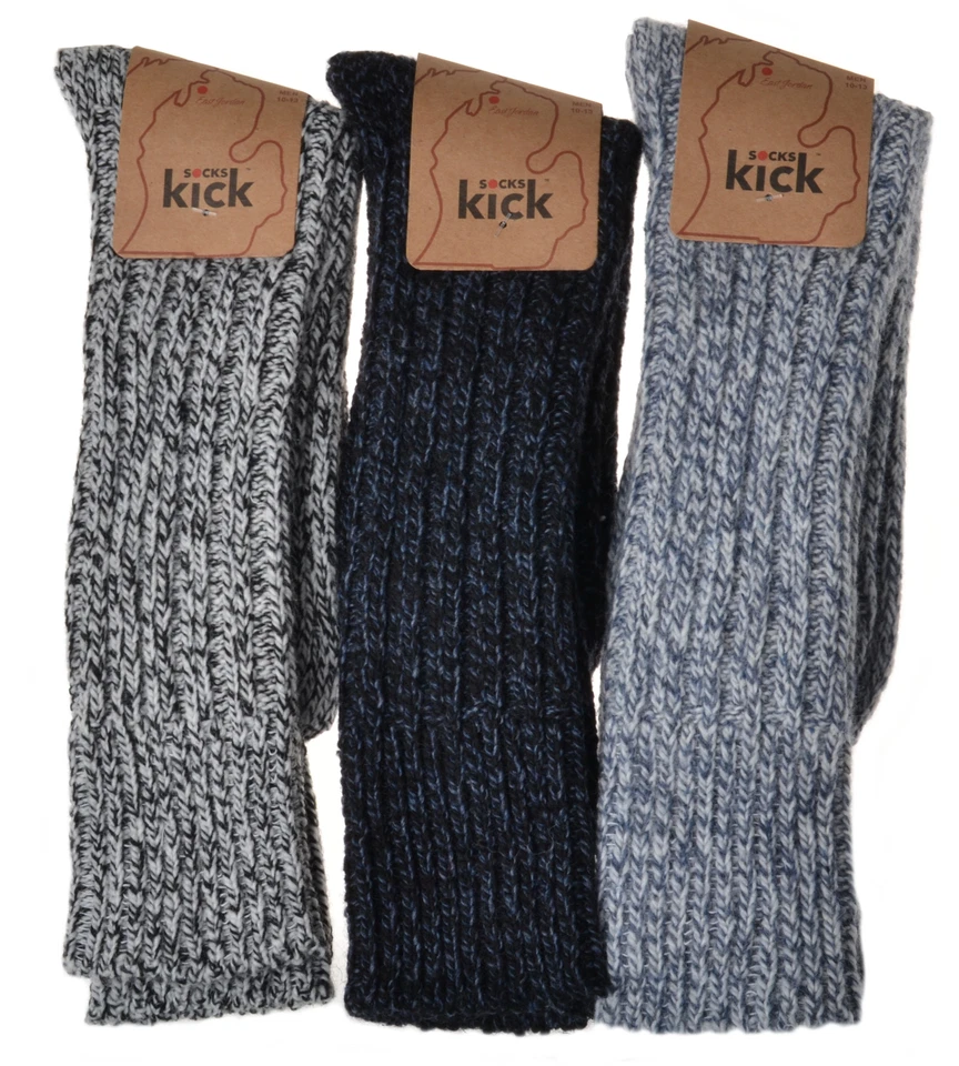 WB SOCKS 3 Pairs of Mens Heavyweight Socks - Thick & Warm Wool Blend