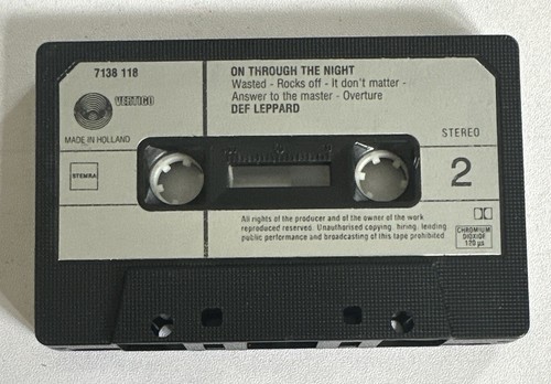Def Leppard - On Through The Night - Cassette Tape Paper Label Ex / M Condition - Picture 7 of 7