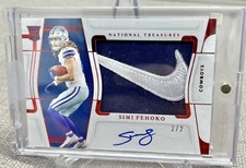 2021 National Treasures /2 Simi Fehoko Ruby Rookie On Card Auto Nike Swoosh