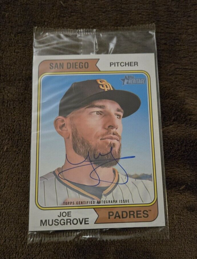 Topper de caja autografiado Joe Musgrove High Number 2023 Topps Heritage