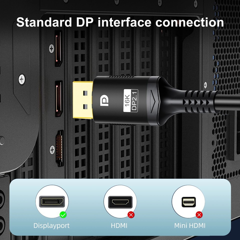 4K Display Port DP to DP Cable 60Hz 2160P 25.92Gbps HDR Audio Video ...
