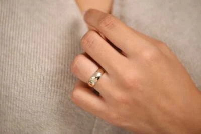 6mm glatter Goldring 585er 14K Gold Ehering Statement Rosegold Weißgold gerund - Bild 1 von 4