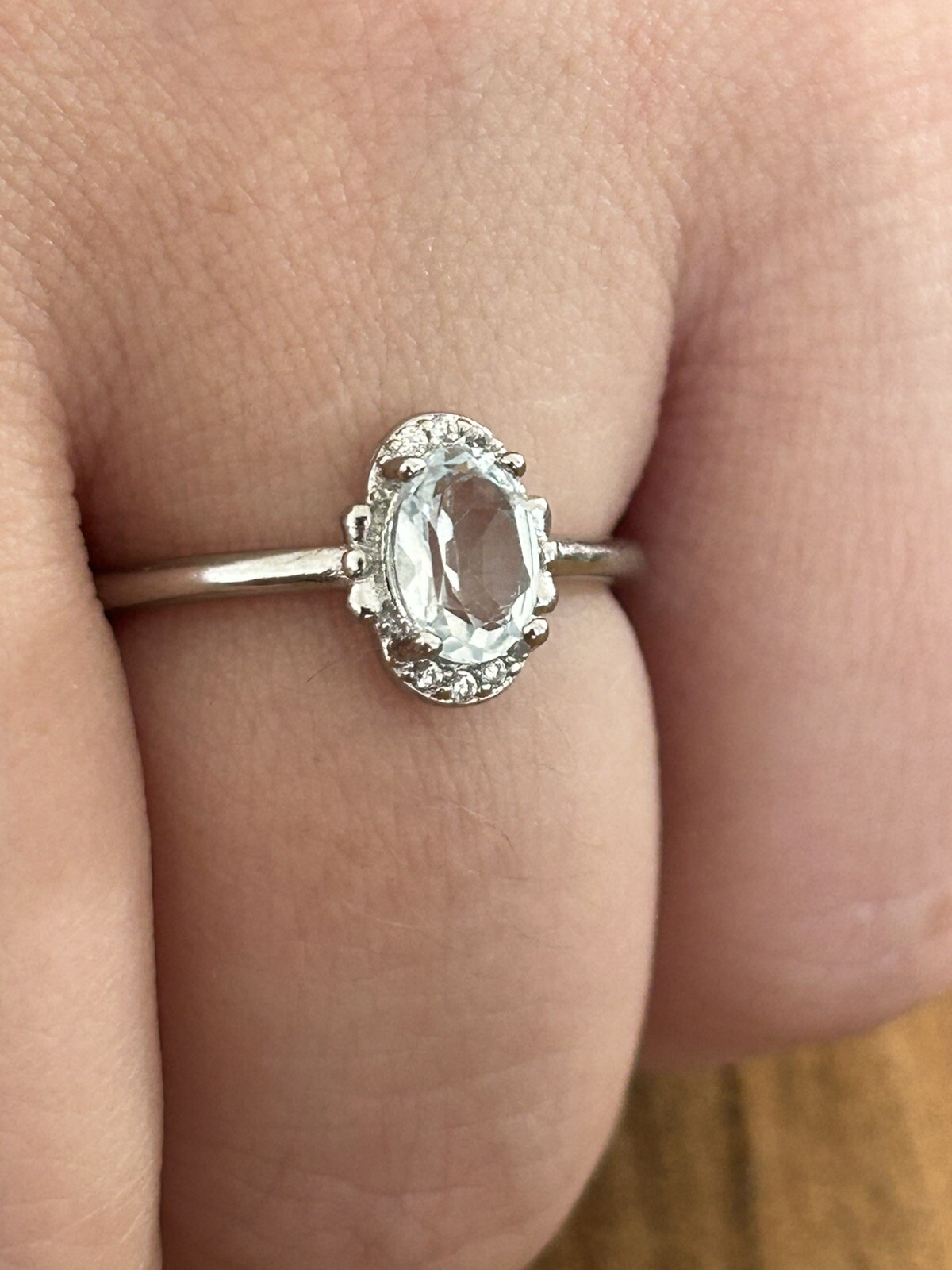 Bague topaze réglable anti-doigts gonflés anneau ajustable plaqué argent