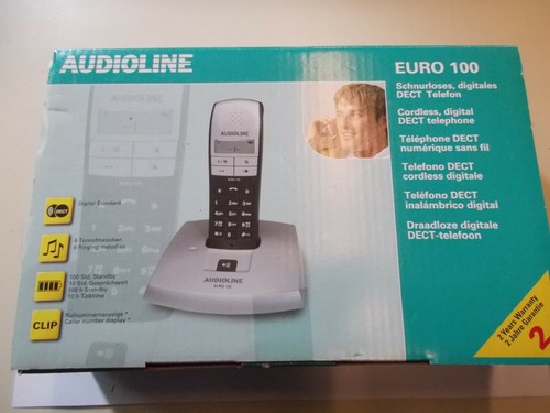 Audioline Euro 100, cyfrowy telefon bezprzewodowy DECT, nowy, oryginalne opakowanie, #k- 230-14 - Zdjęcie 1 z 3