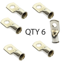  6 1/0 AWG gauge 5/16" non-insulated nickel copper Ring Terminal Lug QTY 6 Pack