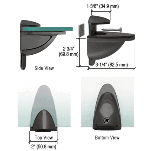 CRL Black Heavy-Duty Adjustable Shelf Bracket - Picture 1 of 1