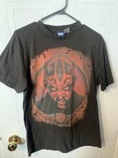 Vintage Star Wars Shirt Size Medium Darth Maul Sith Gray Revenge of the Sith