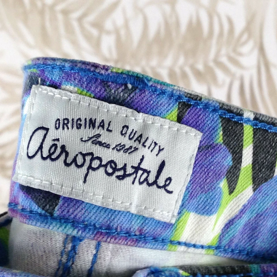 Aeropostale Shorty Mujer Floral Caliente Pantalones Cortos Talla 5/6 Elástico Multicolor Bajo Foto 4 de 4