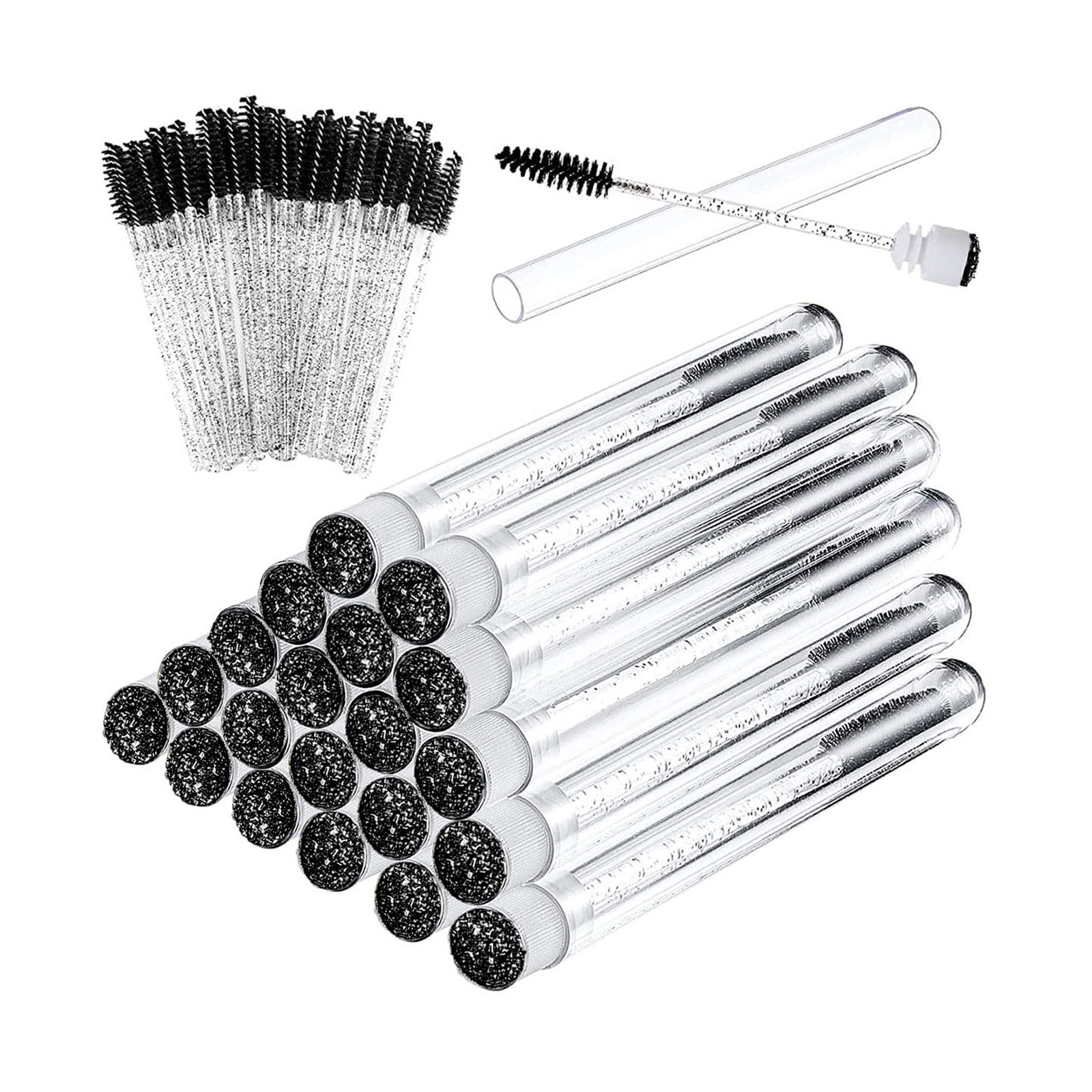 70-Piece Disposable Mascara Brush Set with Tubes for Eyelash Extensions-image