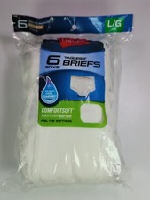 Hanes Boys Briefs Size Large 14-16 White Tagless Cool Comfort Fabric