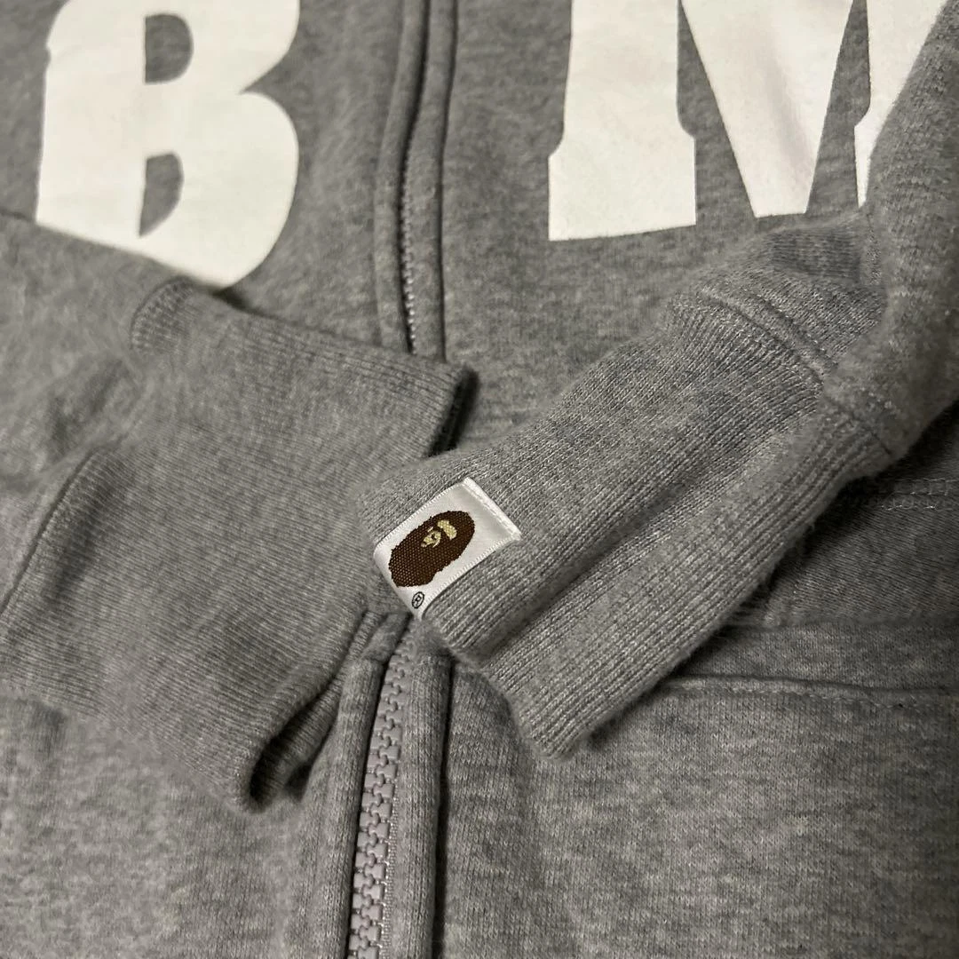 A BATHING APE (BAPE) Felpa con cappuccio zip BAPE Baby Milo una scimmia da bagno NIGO grigia taglia M dal Giappone usata rara
