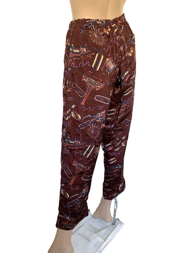 ALEXA CHUNG Burgundy Satin Twill Printed Straight Cropped Trousers UK 8 US 4 NEW - Picture 16 of 24