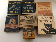 Vintage SHOE REPAIR Lot GOODYEAR Seiberling CAT'S PAW Biltrite Heels TIPS Braces