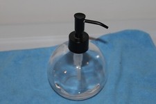clear round soap dispenser black pump