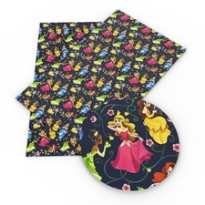Princess FAUX LEATHER SHEET 8.75" x 12"  1119596 Princesses Cartoon LITCHI