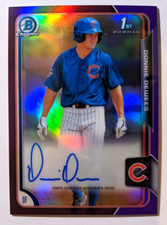 2015 BOWMAN CHROME 1ST BOWMAN PURPLE REFRACTOR AUTO DONNIE DEWEES 101/250 (K)