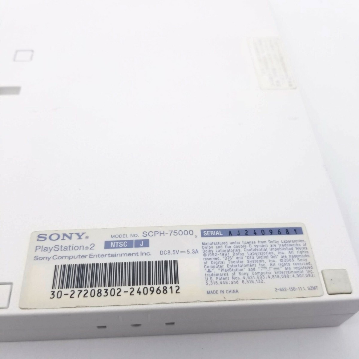 SCPH-75000 Sony PlayStation 2 PS2 SLIM White Console