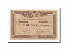 [#161762] Banknote, Pirot:104-22, 50 Centimes, 1922, France, EF(40-45), Quimper 
