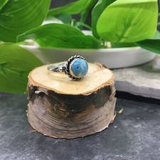 Larimar Handmade Gemstone Ring 925 Silver Plated New Free Ship Size 7 New 5171