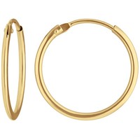 Paar Ohrringe Creolen Rund Schlicht Ohrschmuck Aus 333 Gold Gelbgold 17X1,3Mm