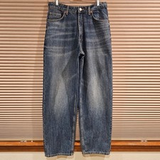 Zara High Waisted Barrel Leg Jeans Medium Wash Blue Denim Size 8 8727/127/407