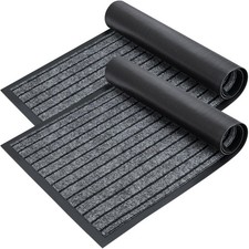 30" x 17" Set of 2 Front Door Mat for Indoor Outdoor Entrance, Dirt Traper Lo...