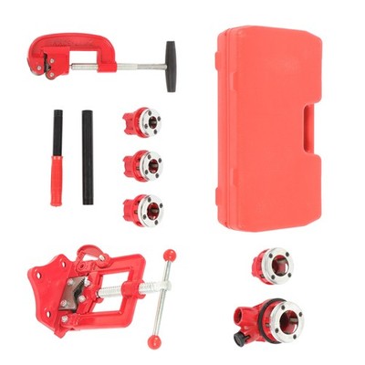 LABLT Handheld Pipe Threader Ratchet Typeand Cutter Threading Tool w/ 5Dies Set